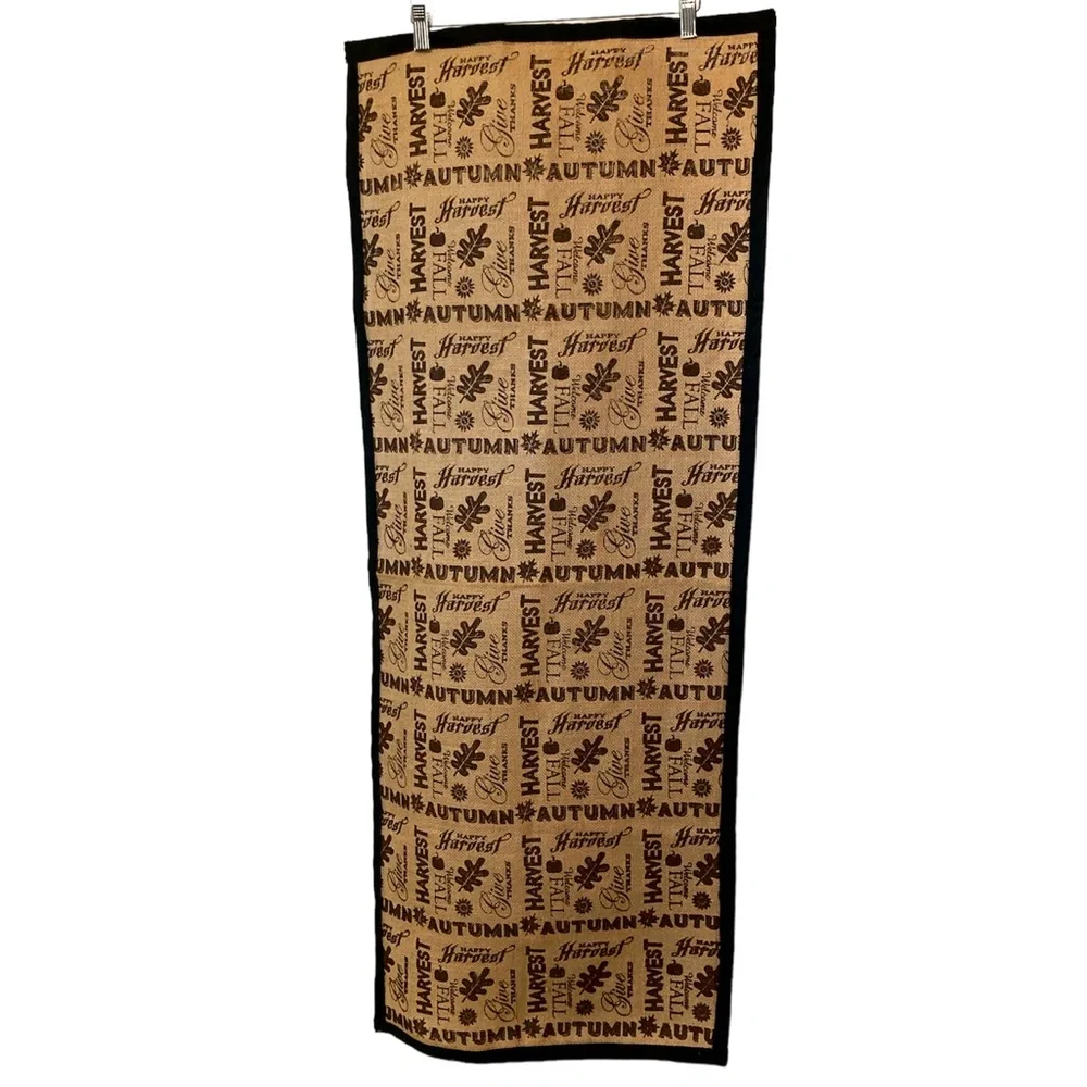 Fall Table Runner Autumn Happy Harvest Welcome Fall Give Thanks Burlap Linens